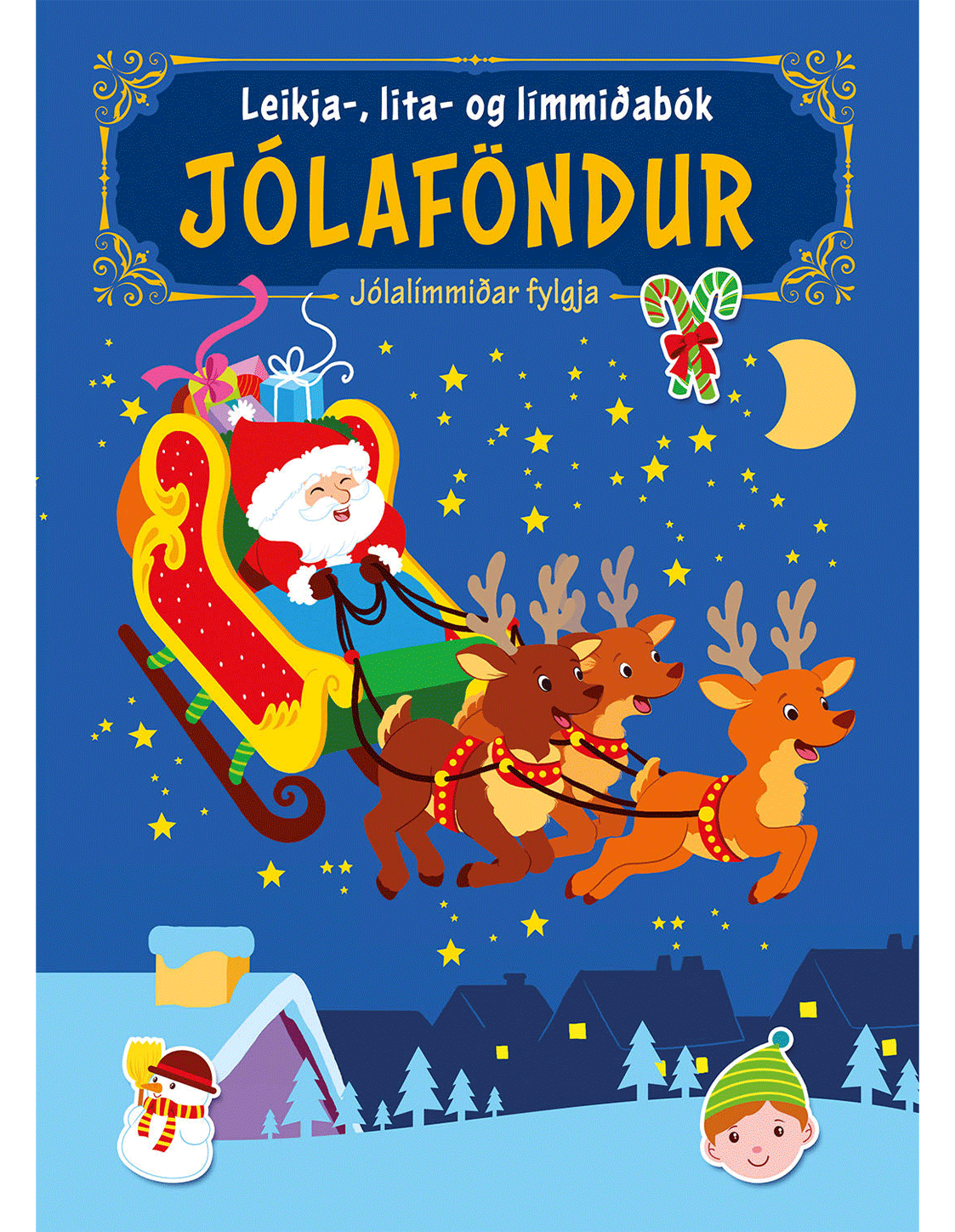 Jólaföndur - Leikja-og límmiðabók