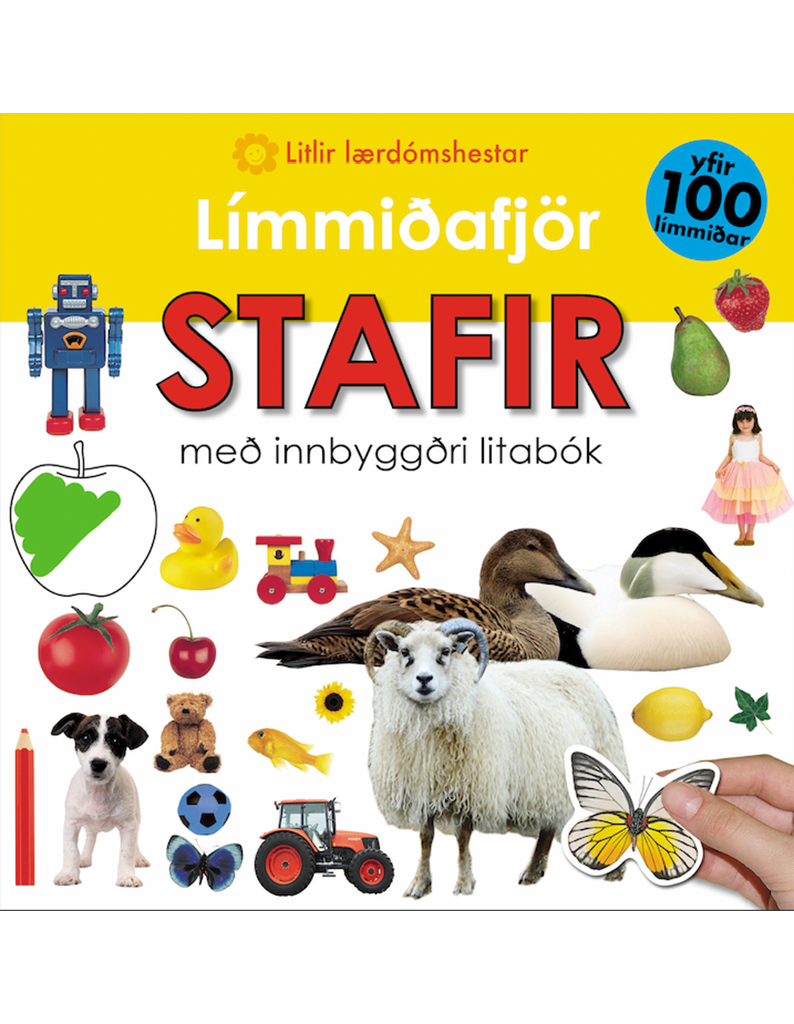 Límmiðafjör: Stafir með litabók