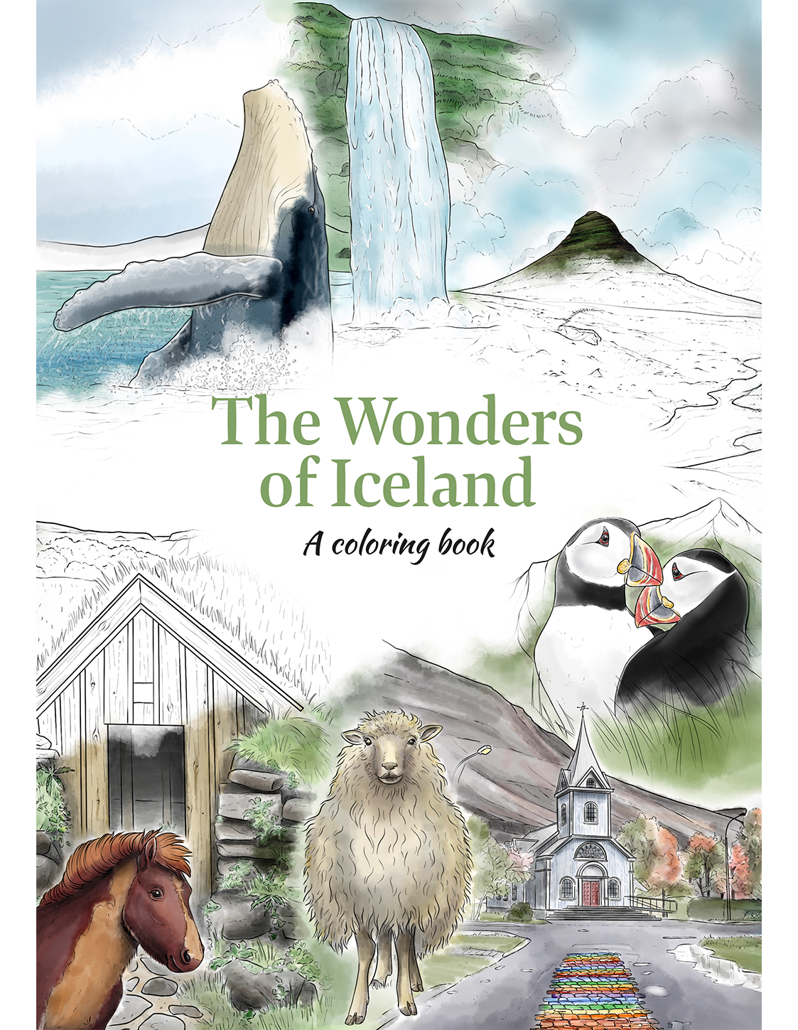 The wonders of Iceland coloring book