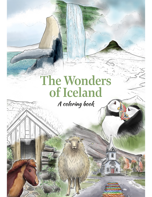 The wonders of Iceland coloring book