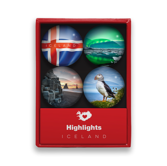 Glerseglar 4 í pk. Ísland/norðurljós/reynisfjara/lundi  - ÚRVAL *