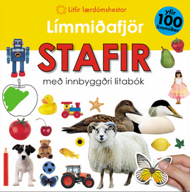 Límmiðafjör: Stafir með litabók